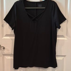 Lane Bryant Black Criss Cross top size 14/16